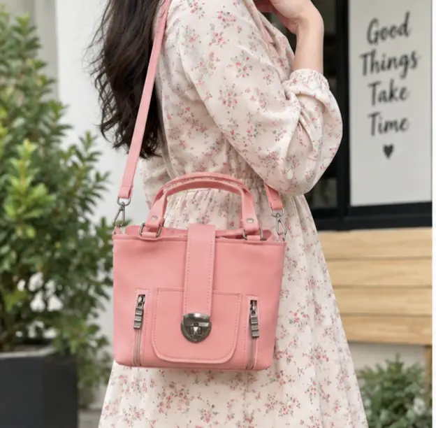 Girl's Leather Plain Hand Bag