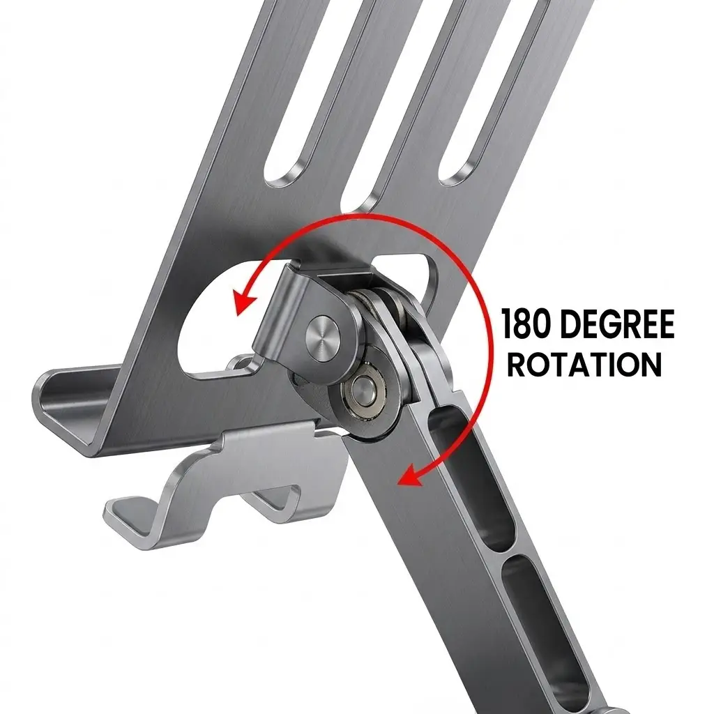 Rotating Metal Phone Stand – Universal Foldable Desktop Holder