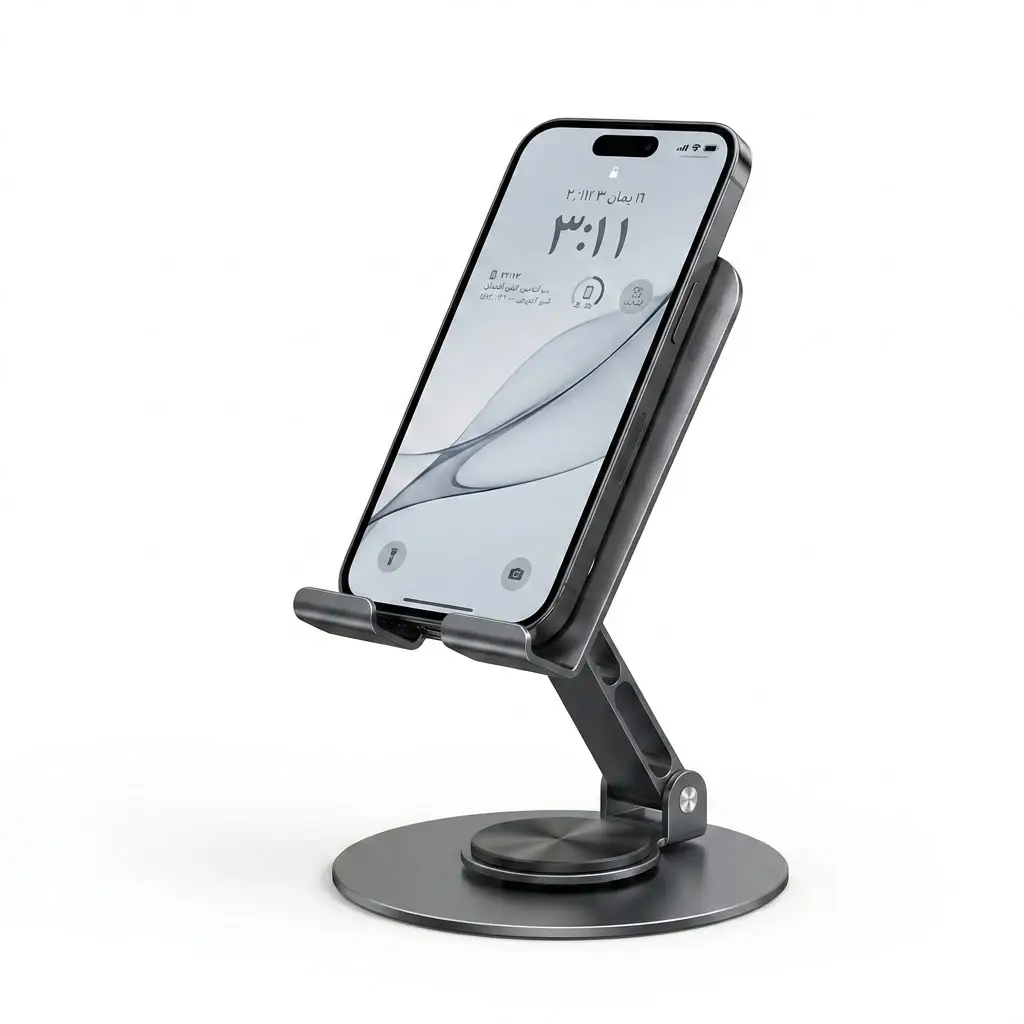 Rotating Metal Phone Stand – Universal Foldable Desktop Holder