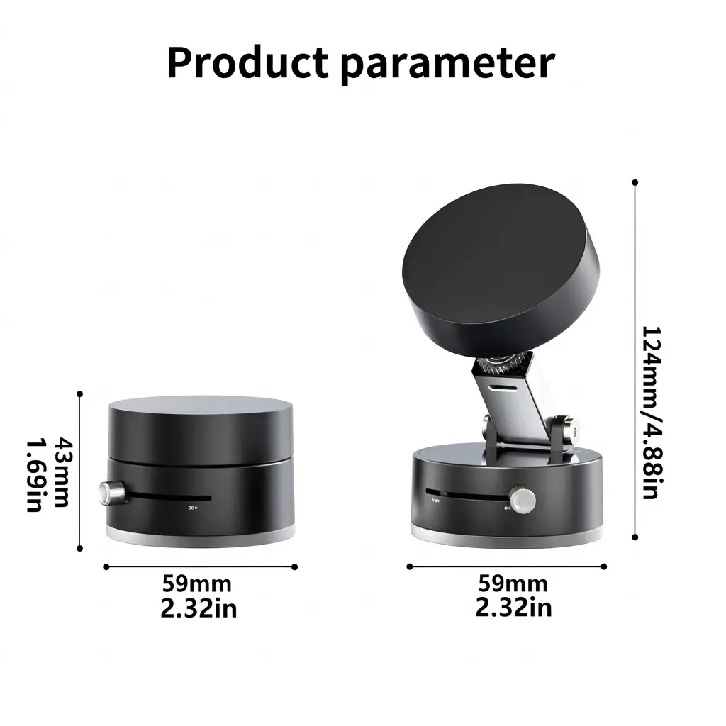 Vacuum Suction Cup Magnetic Car Phone Holder - Retractable Foldable Mount
