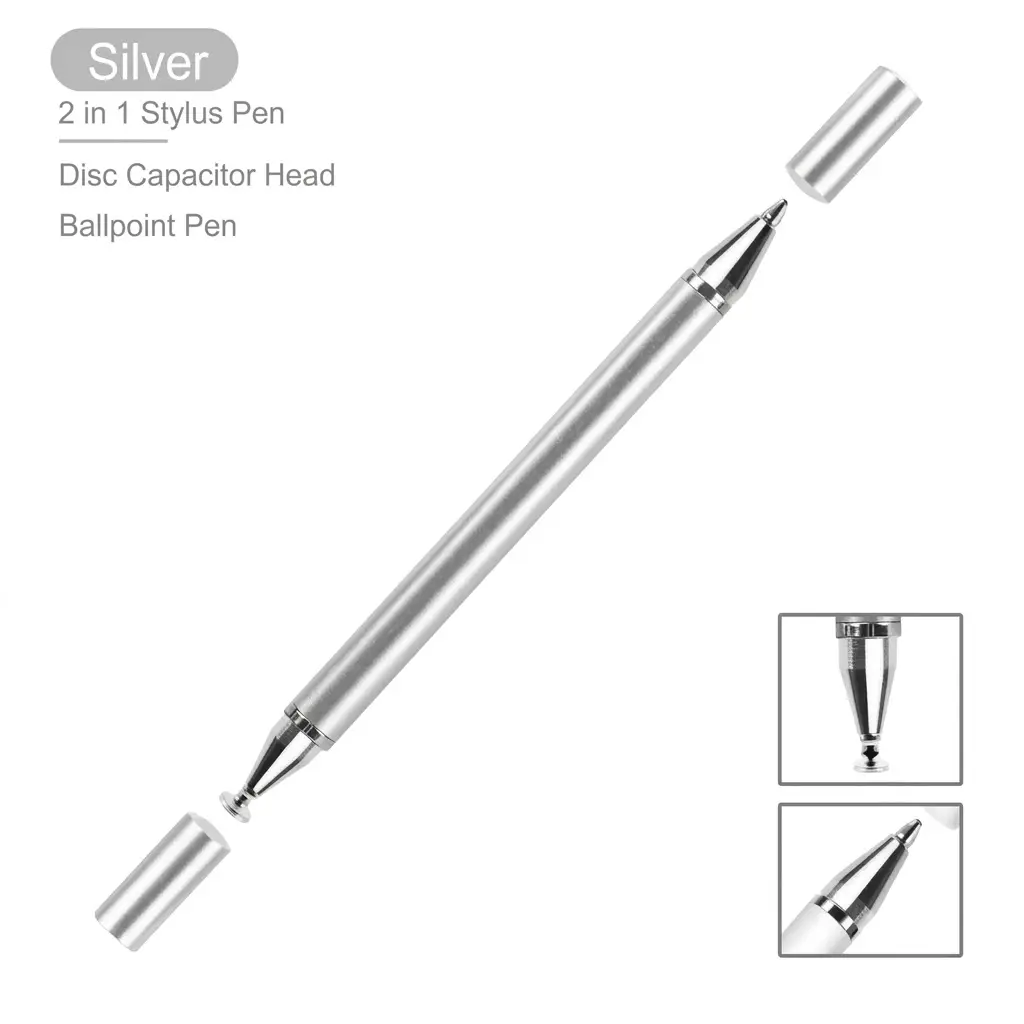 2 in 1 Universal Stylus Touch Pen - High Precision Disc & Ballpoint Pen