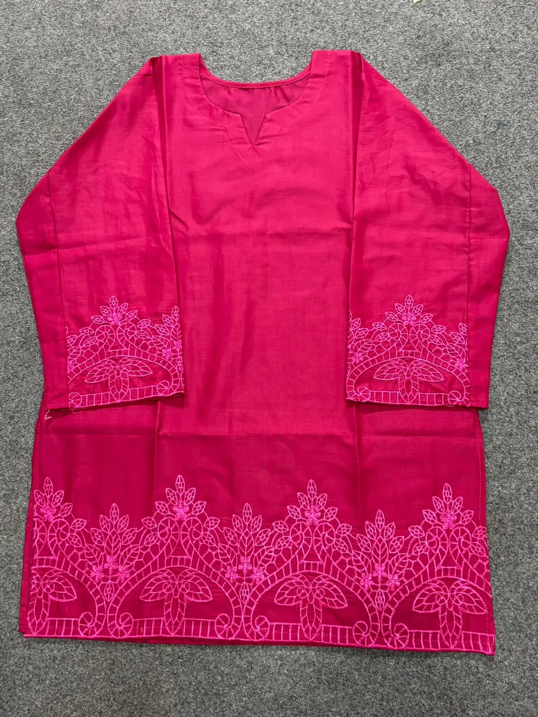 2 Pcs Women's Stitched Cotton Embroidered Co-Ord Set