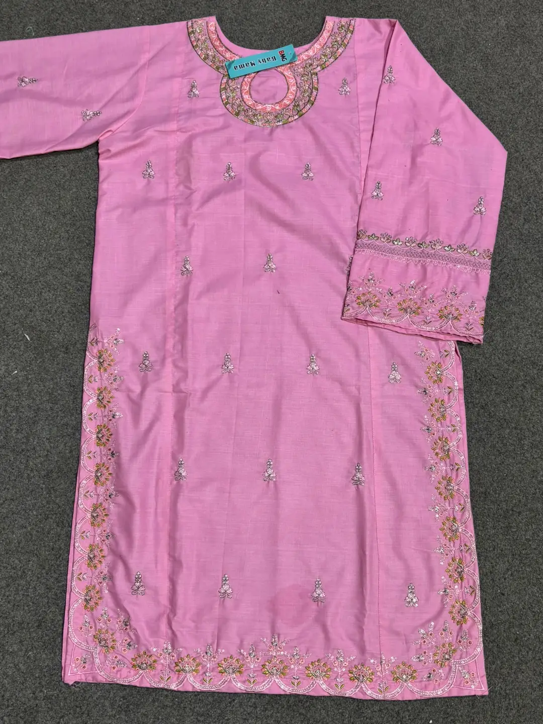 2 Pcs Women's Stitched Cotton Embroidered Shirt And Trouser