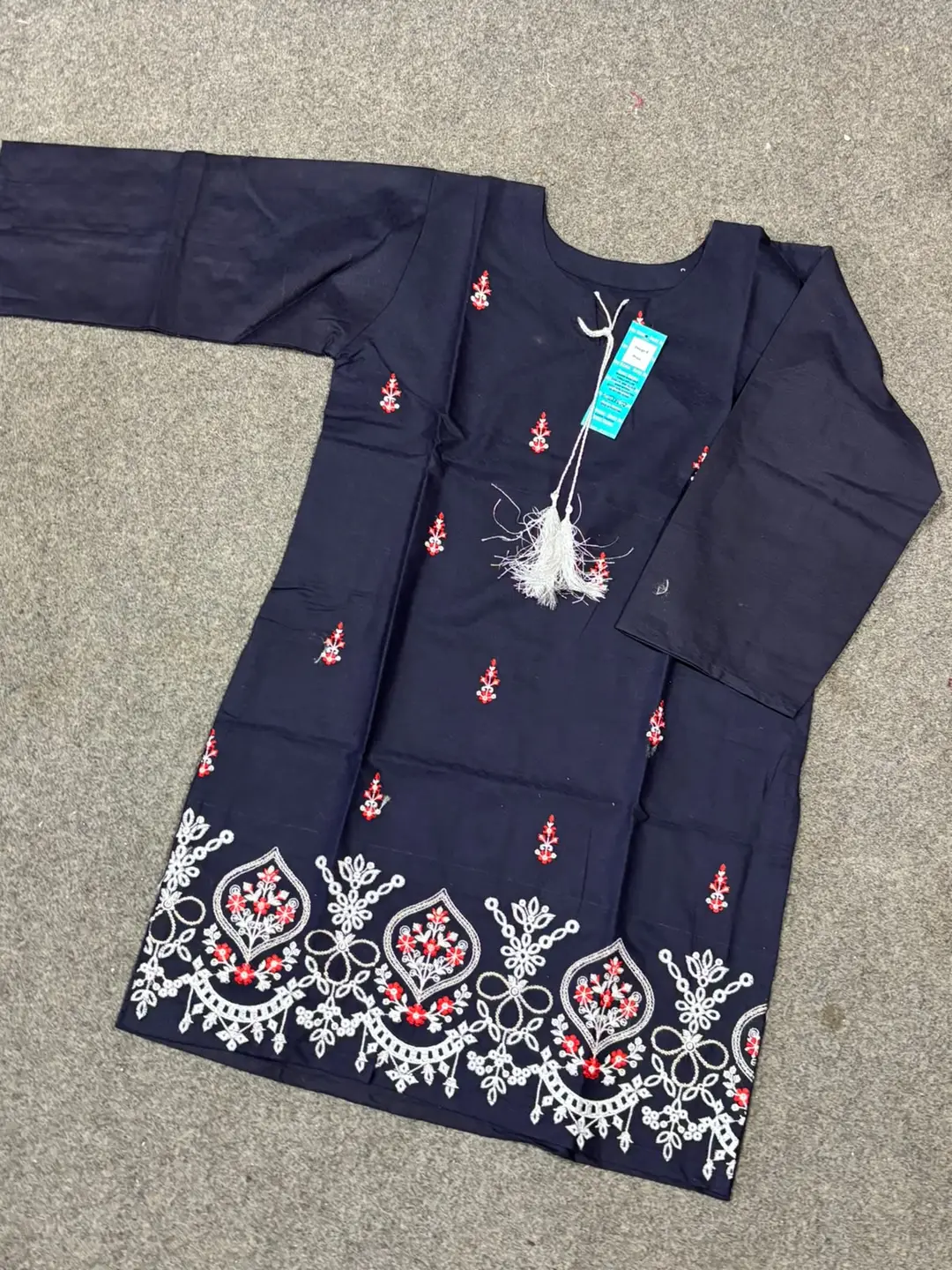 2 Pcs Women's Stitched Cotton Jacquard Embroidered Shirt And Trouser