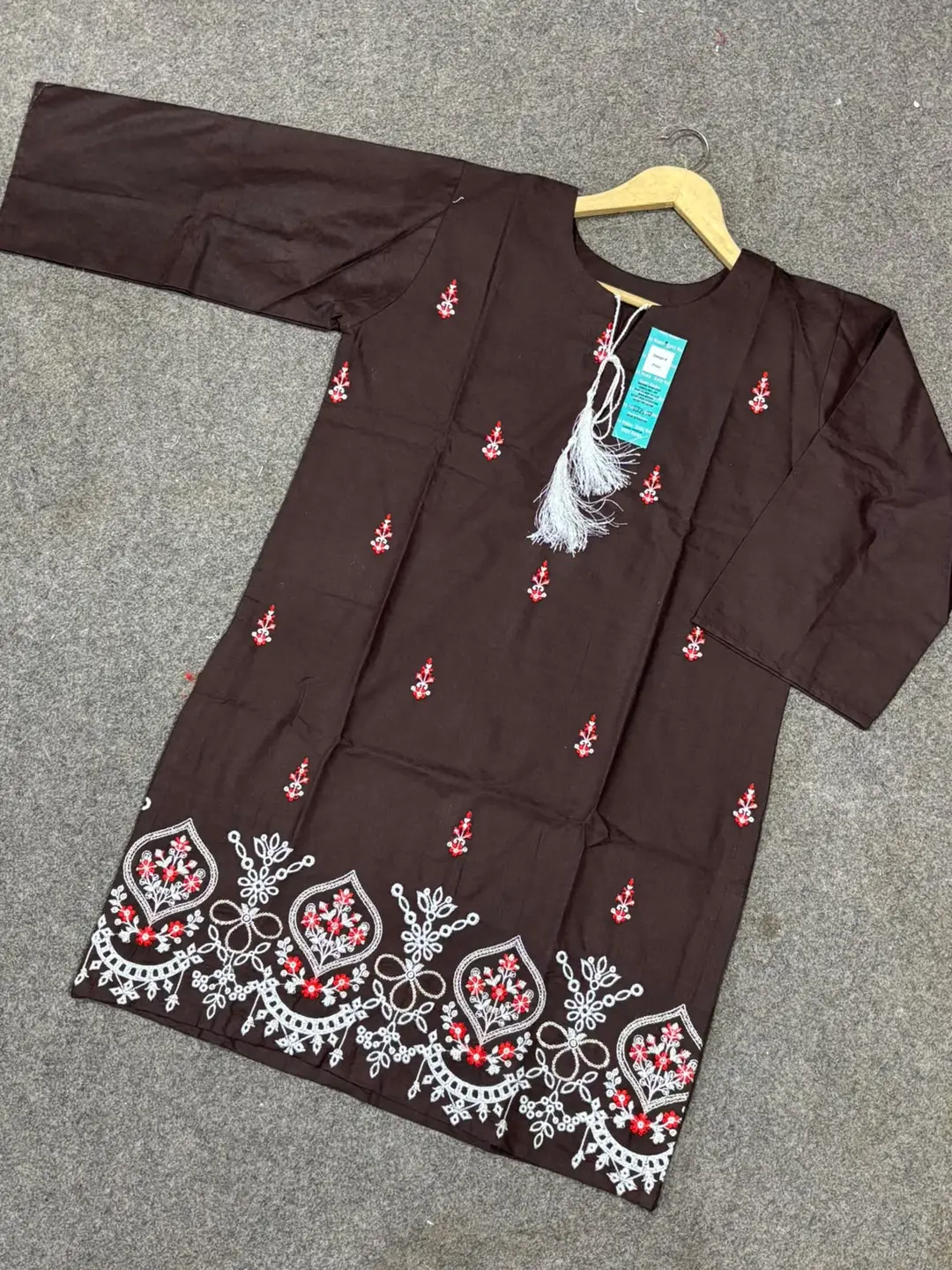 2 Pcs Women's Stitched Cotton Jacquard Embroidered Shirt And Trouser