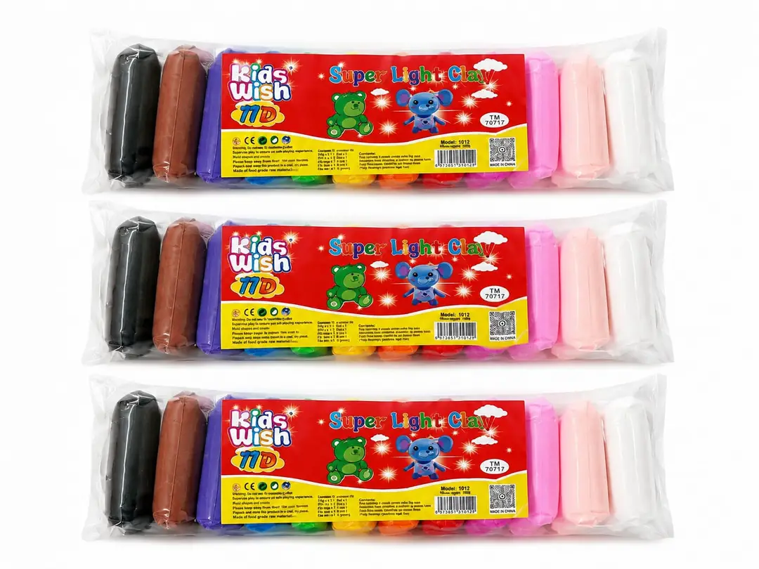 Pack of 3 Fomic Clay Dough Set Of 12 Colors For Kids Craft (36Pcs)
