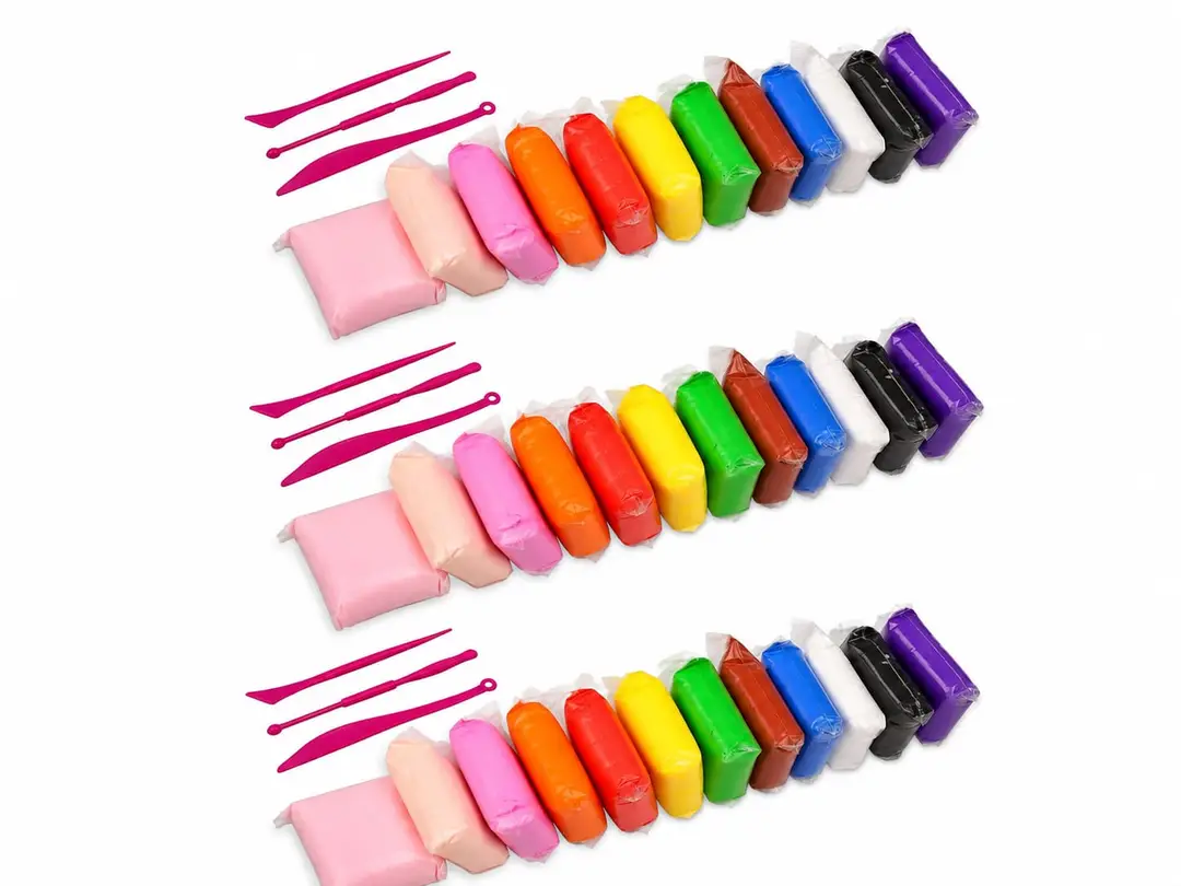 Pack of 3 Fomic Clay Dough Set Of 12 Colors For Kids Craft (36Pcs)