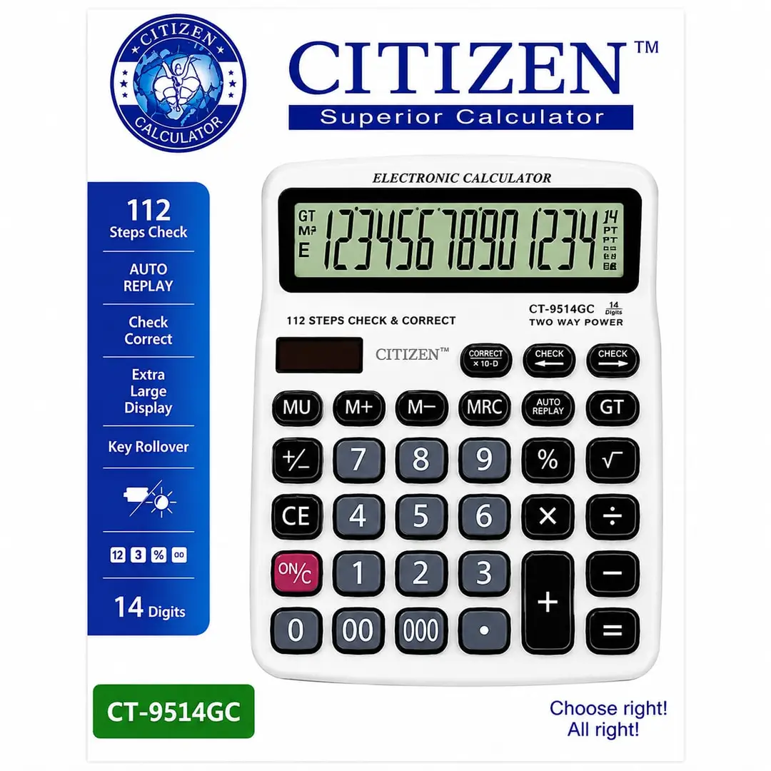 12 Digits Calculator, Keyboard Calculator With Large Buttons. Comes With New Slide On Hard Case Calculator