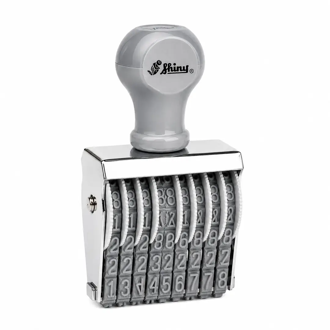 Shiny N-58 8 Digit Numbering Stamp – Manual Number Stamp for Office, Invoice & Receipt Books