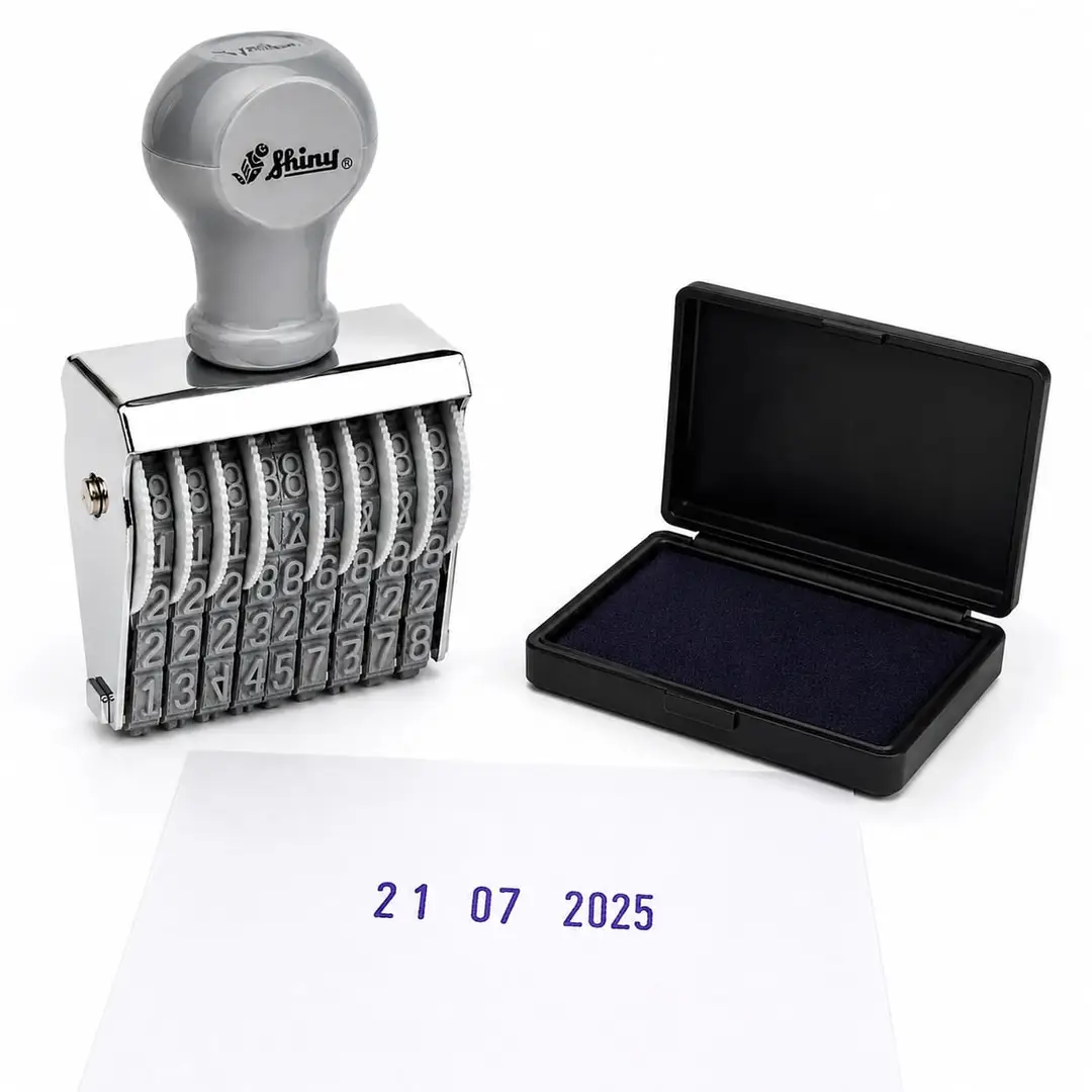 Shiny N-58 8 Digit Numbering Stamp – Manual Number Stamp for Office, Invoice & Receipt Books