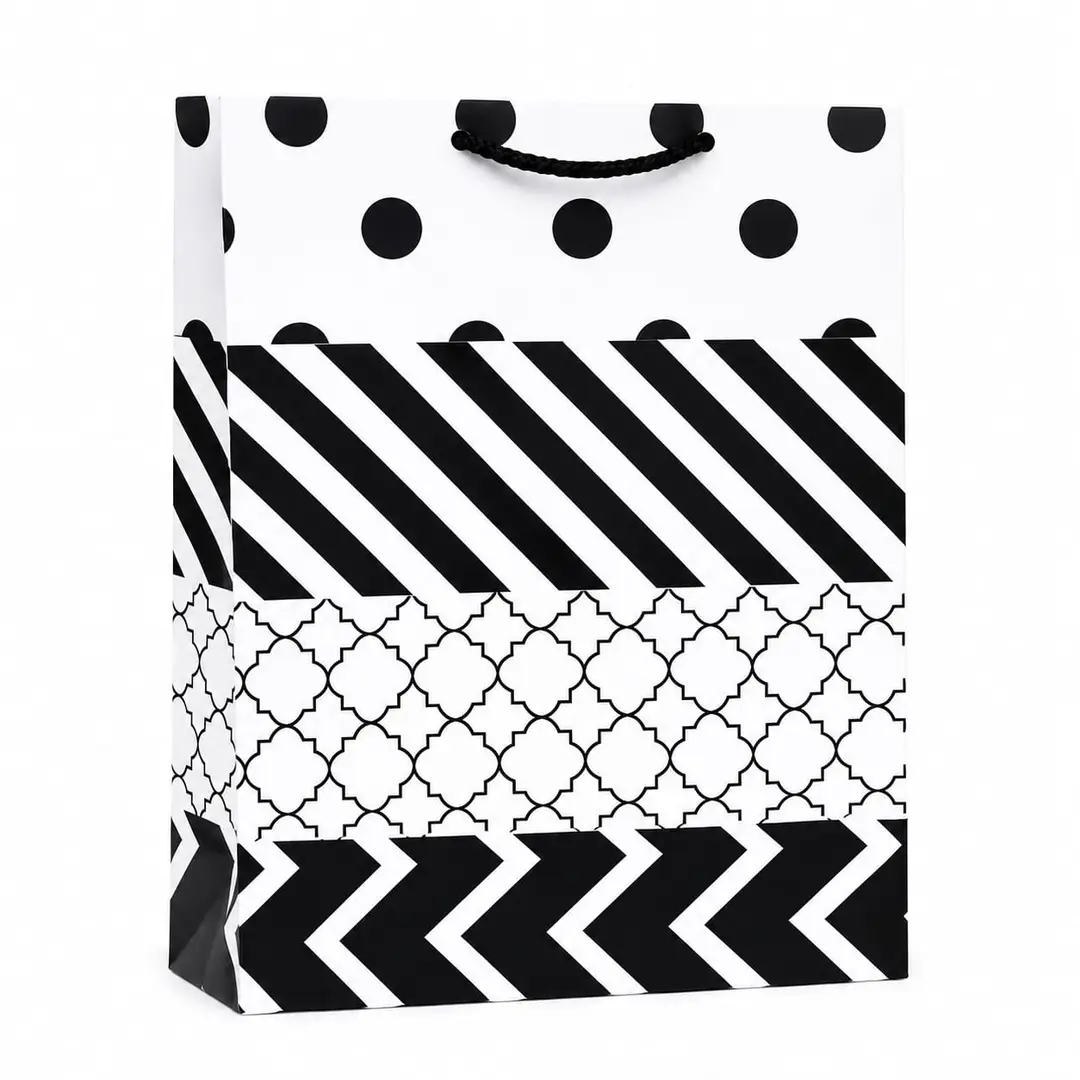 Large size Luxury Printed Bleach card Gift Bag | Reusable Shopping Bag with Strong Rope Handles | Gift Packaging Bag for Birthday, Wedding, Eid, Boutique & Retail Stores