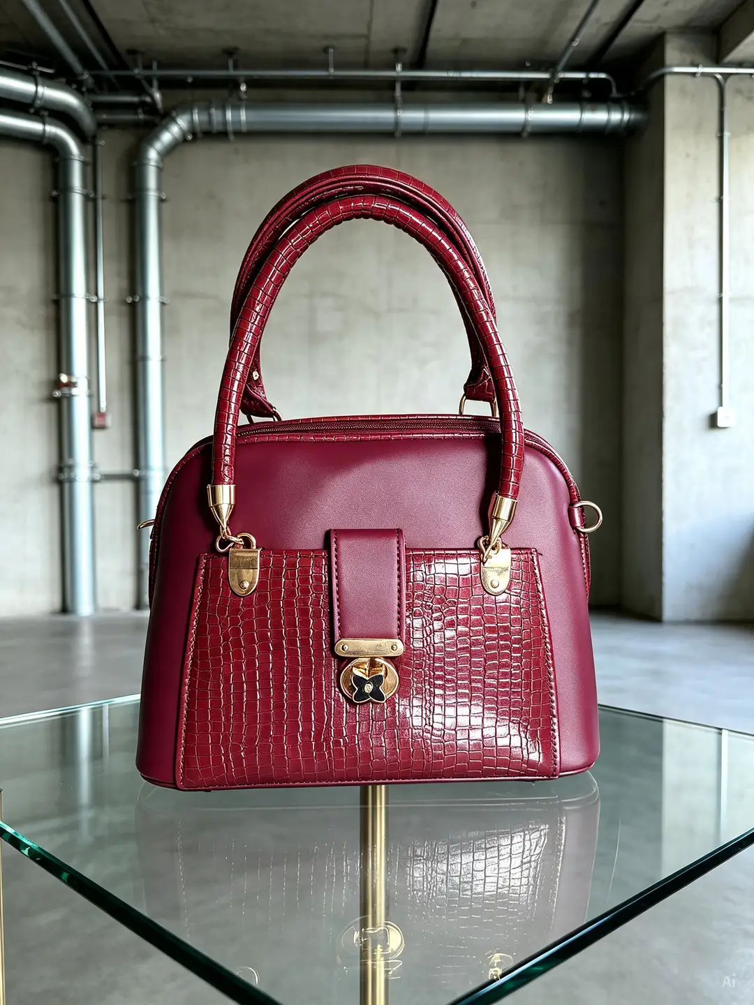 Women's PU Leather Textured Hand Bag