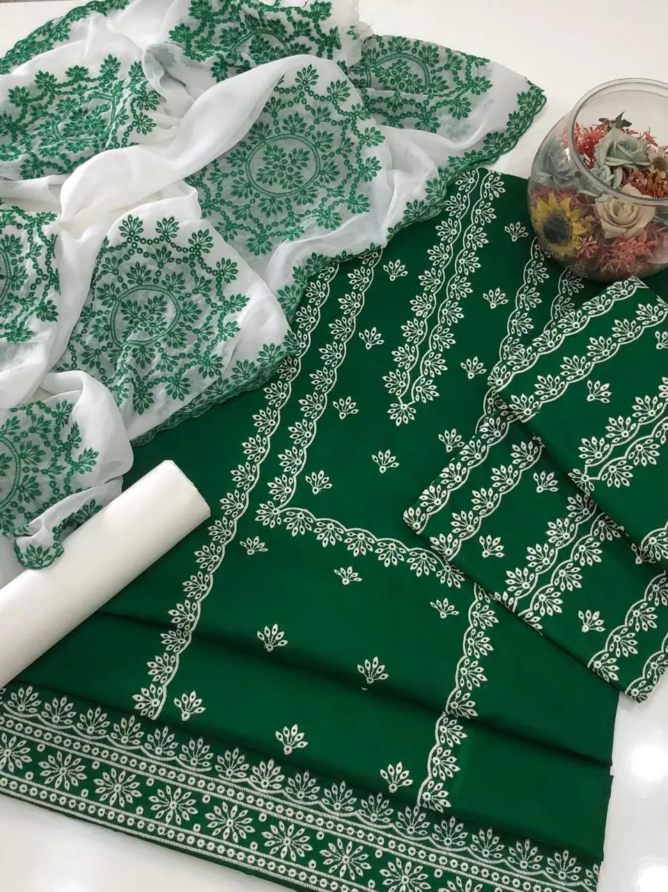 14 august 3 Pcs Women's Unstitched Embroidered Suit
