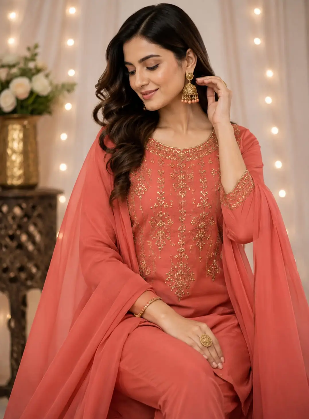 3 Pcs Women's Unstitched Embroidered Suit
