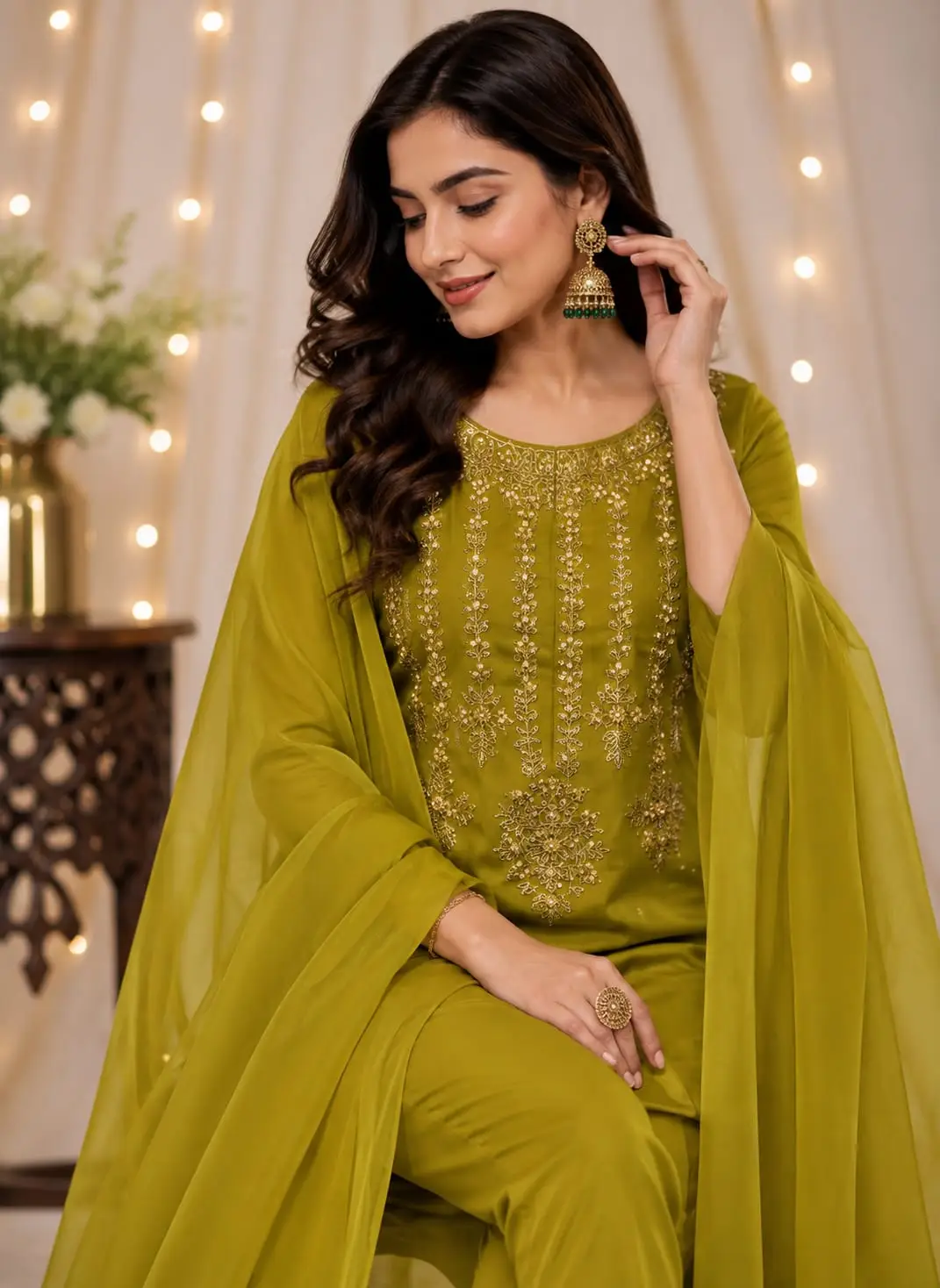 3 Pcs Women's Unstitched Embroidered Suit