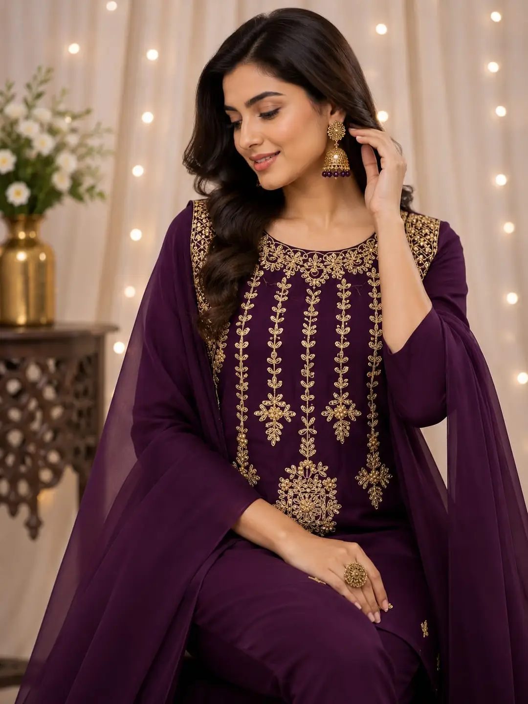 3 Pcs Women's Unstitched Embroidered Suit