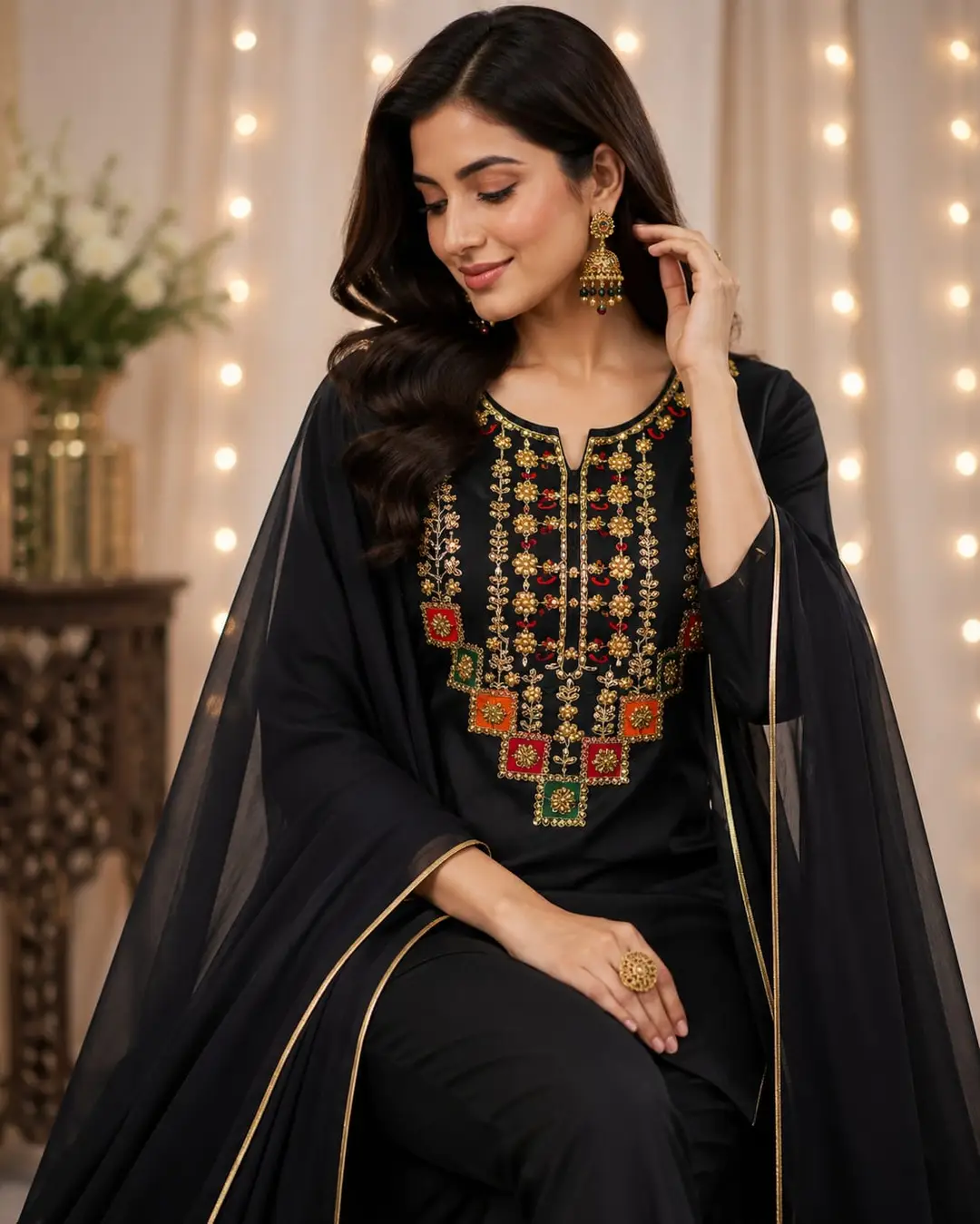 3 Pcs Women's Unstitched Embroidered Suit