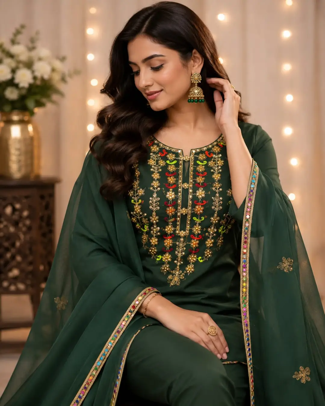 3 Pcs Women's Unstitched Embroidered Suit