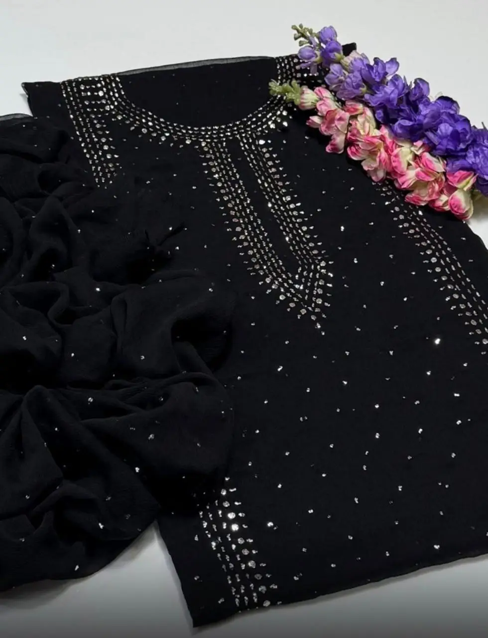 2 Pcs Women's Unstitched Hand Work Suit