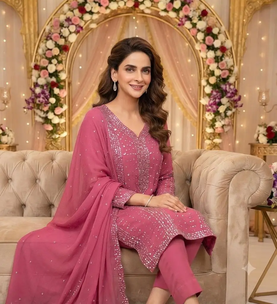 2 Pcs Women's Unstitched Hand Work Suit