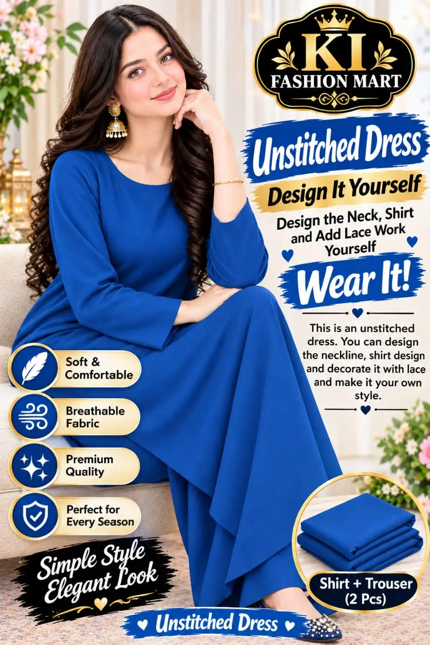 Shamooz Silk 2Pcs Women's Unstitched Plain Suit Best Quality