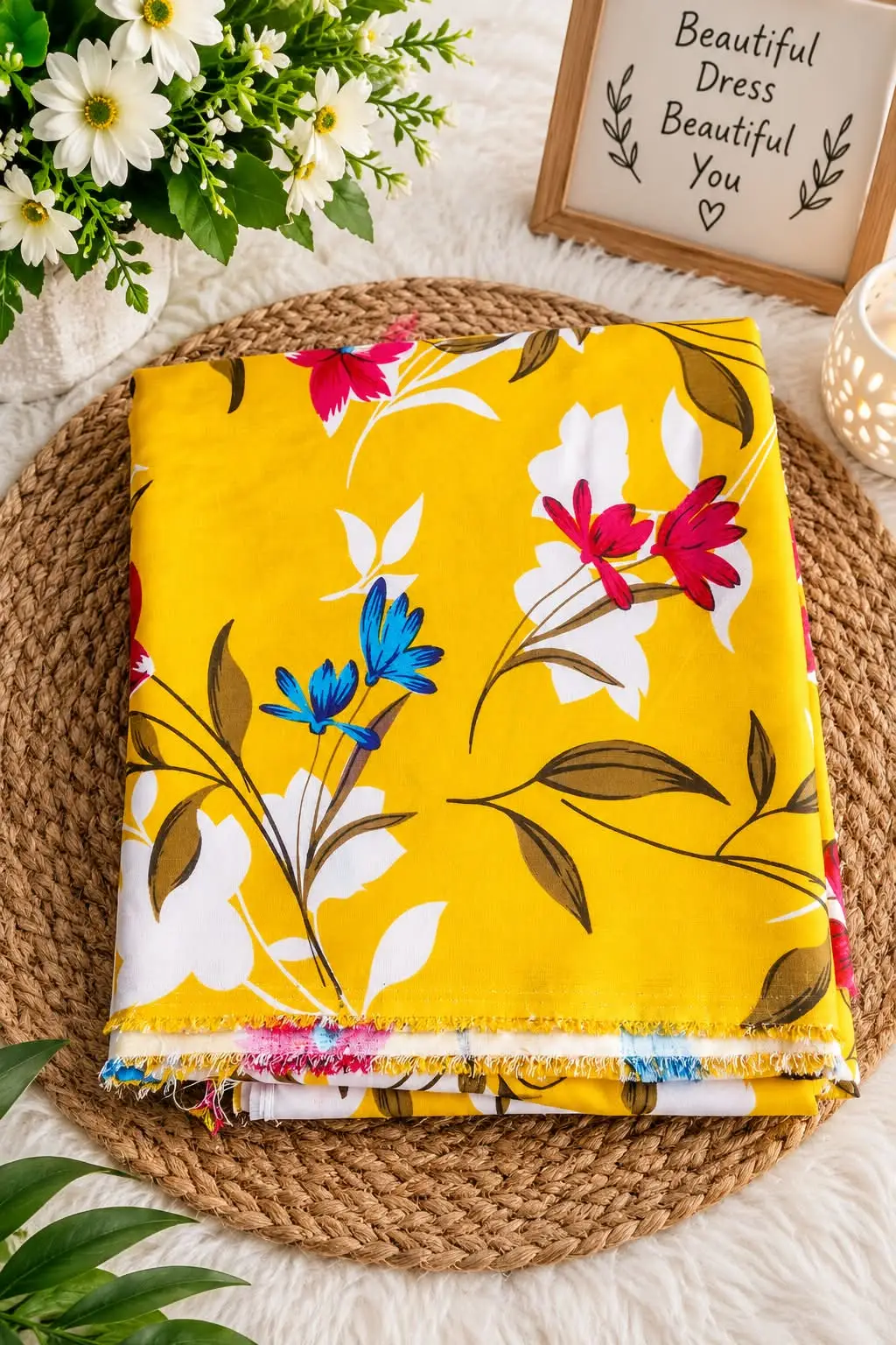 2 Pcs Women's Unstitched Printed Suit very Good Quality