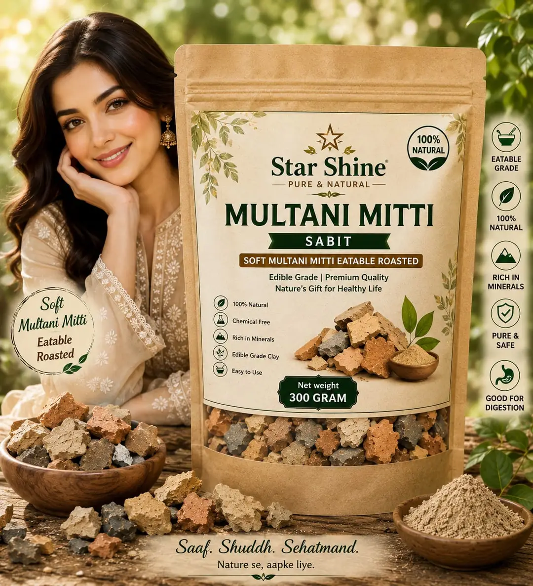 soft multani mitti roasted 300 garam