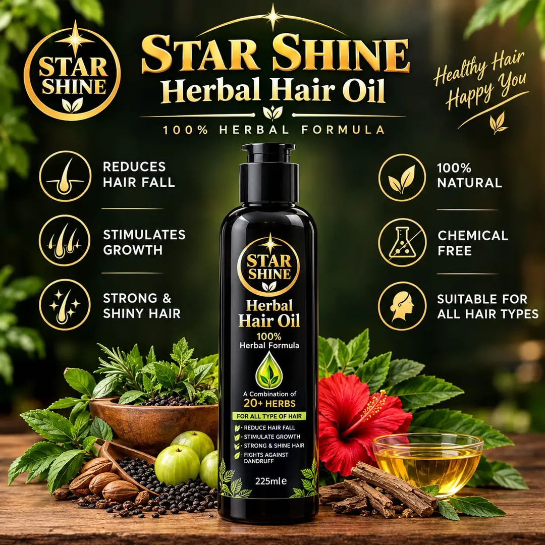 Hair Oil 100% Herbal Anti-Dandruff , Hair Growth 225ml