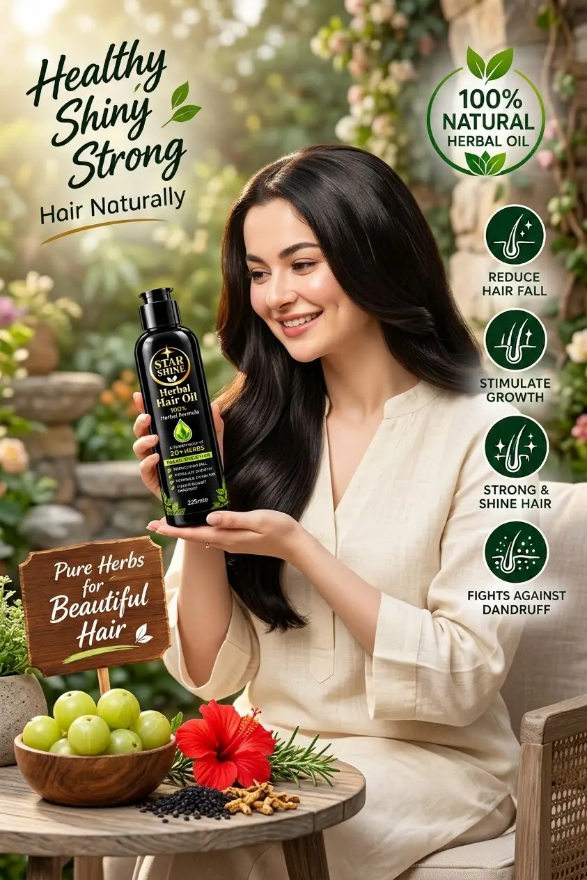 Hair Oil 100% Herbal Anti-Dandruff , Hair Growth 225ml