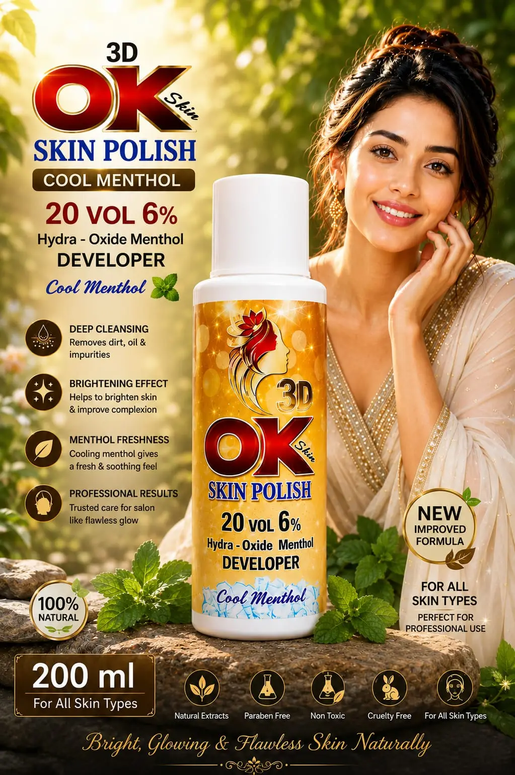 OK 3D Exfoliator Skin Polisher & Activator 200 ml