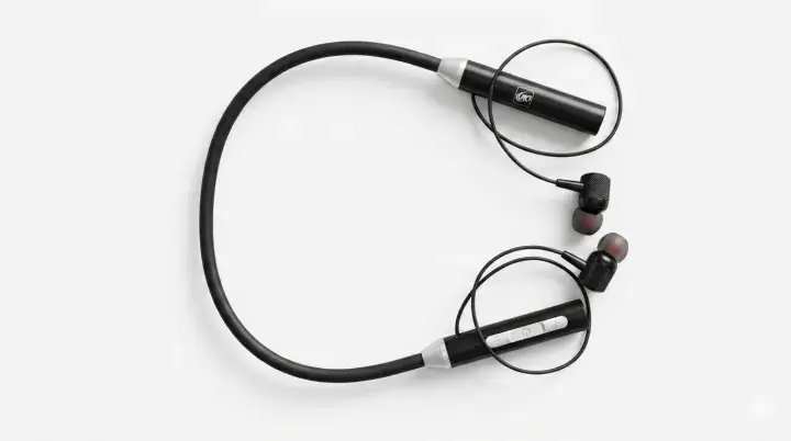 Black Long-Lasting Battery With Fast Charge Wireless Neckband
