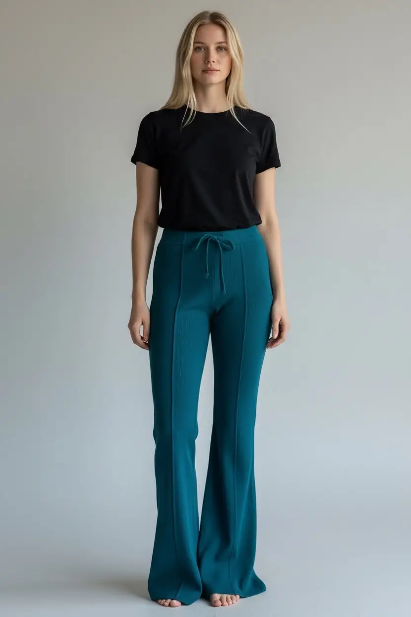 1 Pc Women's Stitched Cotton Jersey Plain Bell Bottoms