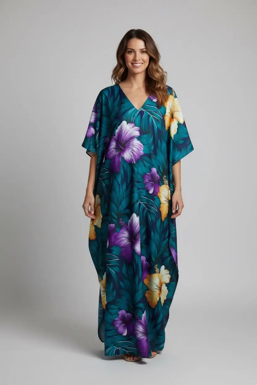 1 Pc Women's Stitched Silk Printed Maxi