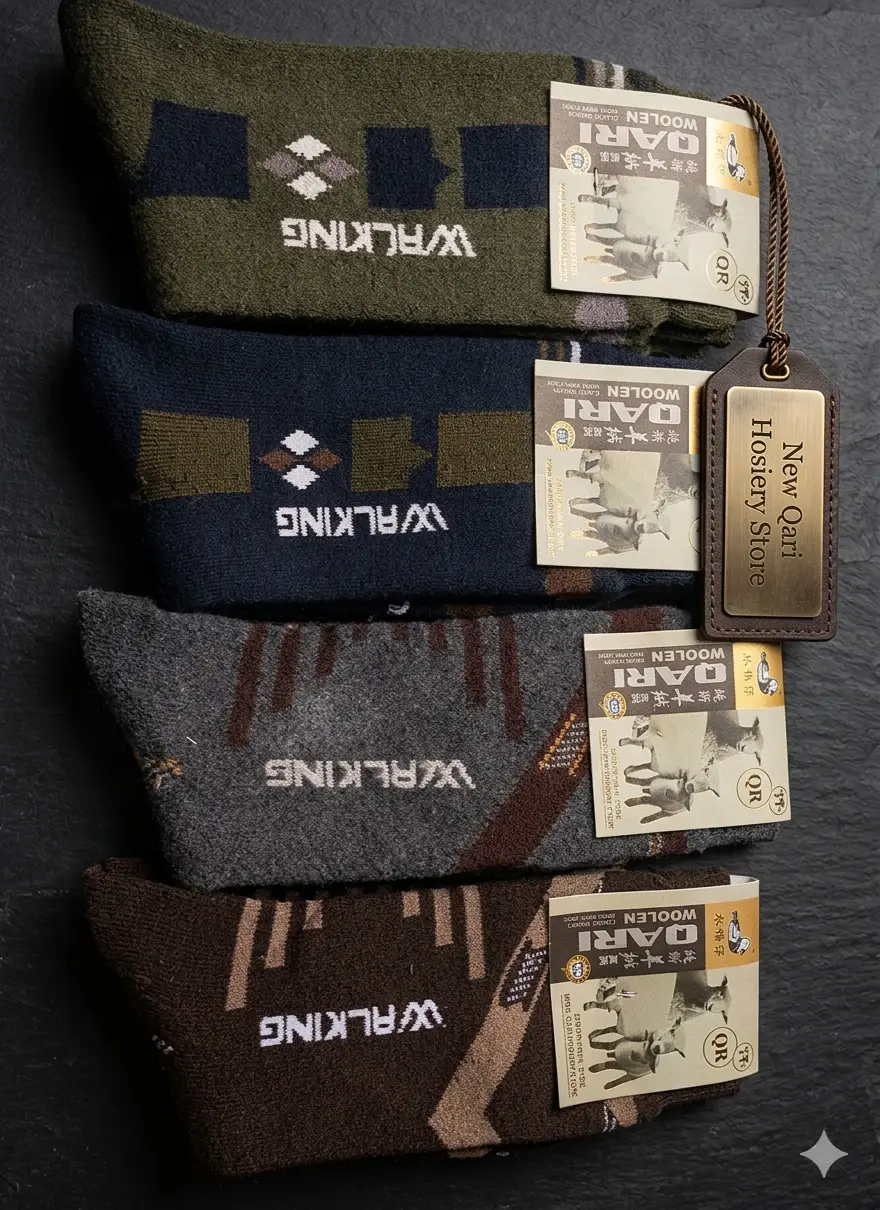Men's Thermal Fleece Crew Length, Easy To Wear, Easy To Wash, Formal Wear Woolen Thermal Socks 12