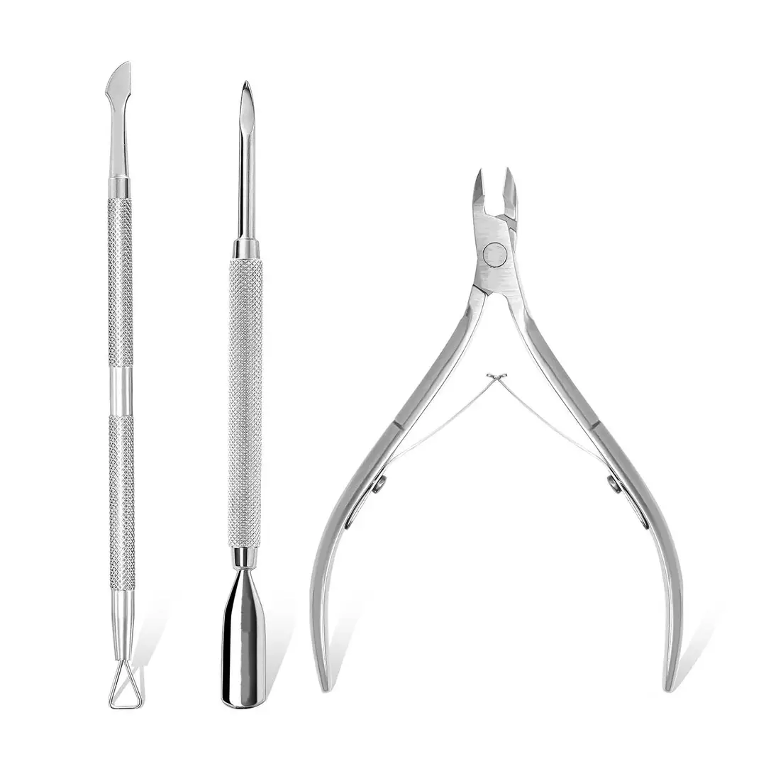 Cuticle Trimmer with Cuticle Pusher Silver Nail Trimmer