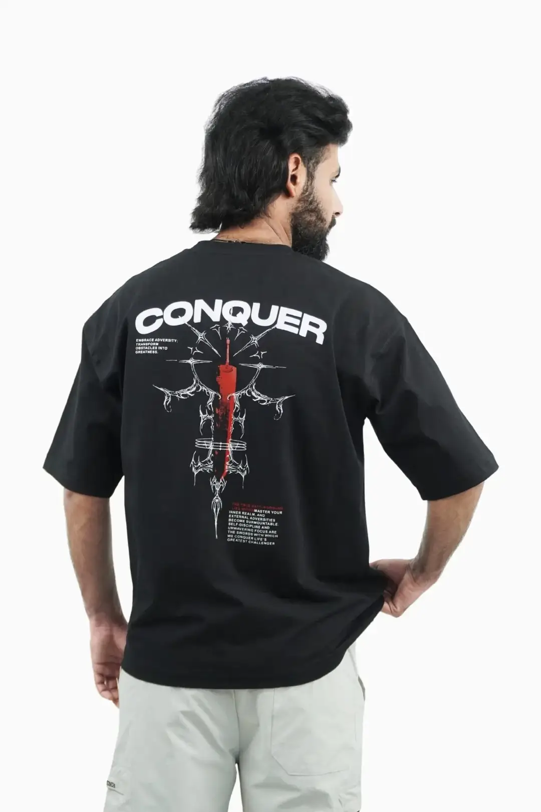 Men's Oversized Drop Shoulder Loose Fit Summer Shirt Black