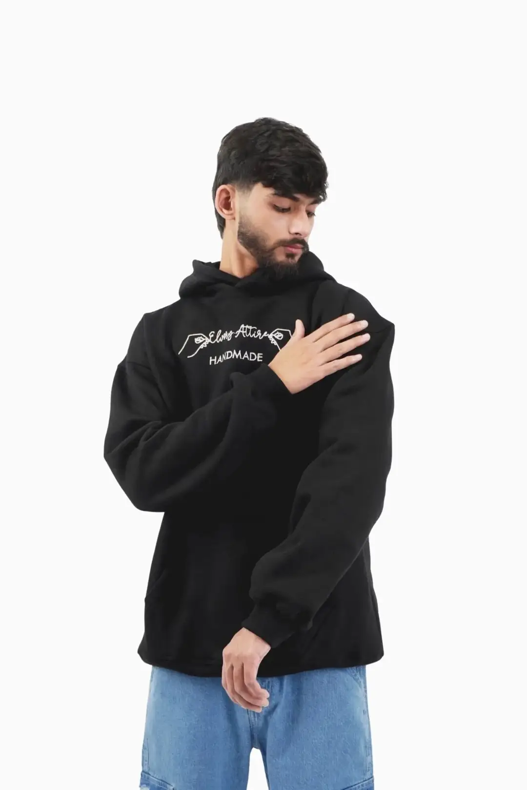 Men's 300g Cotton Embroidered Oversized Hoodie