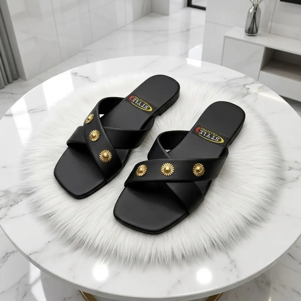 Women's Elegant Cross Strap Casual Flat Slippers