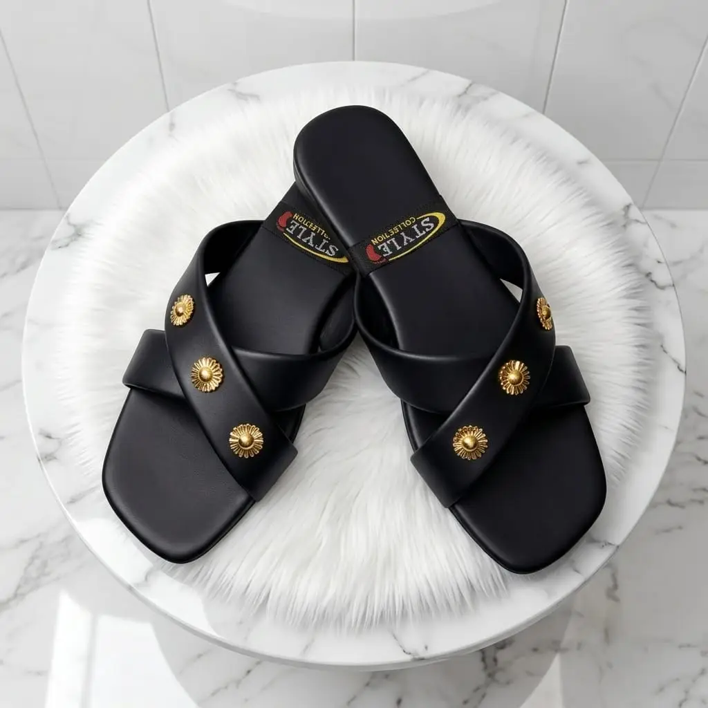 Women's Elegant Cross Strap Casual Flat Slippers