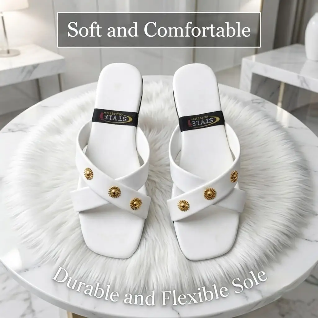 Women's Elegant Cross Strap Casual Flat Slippers