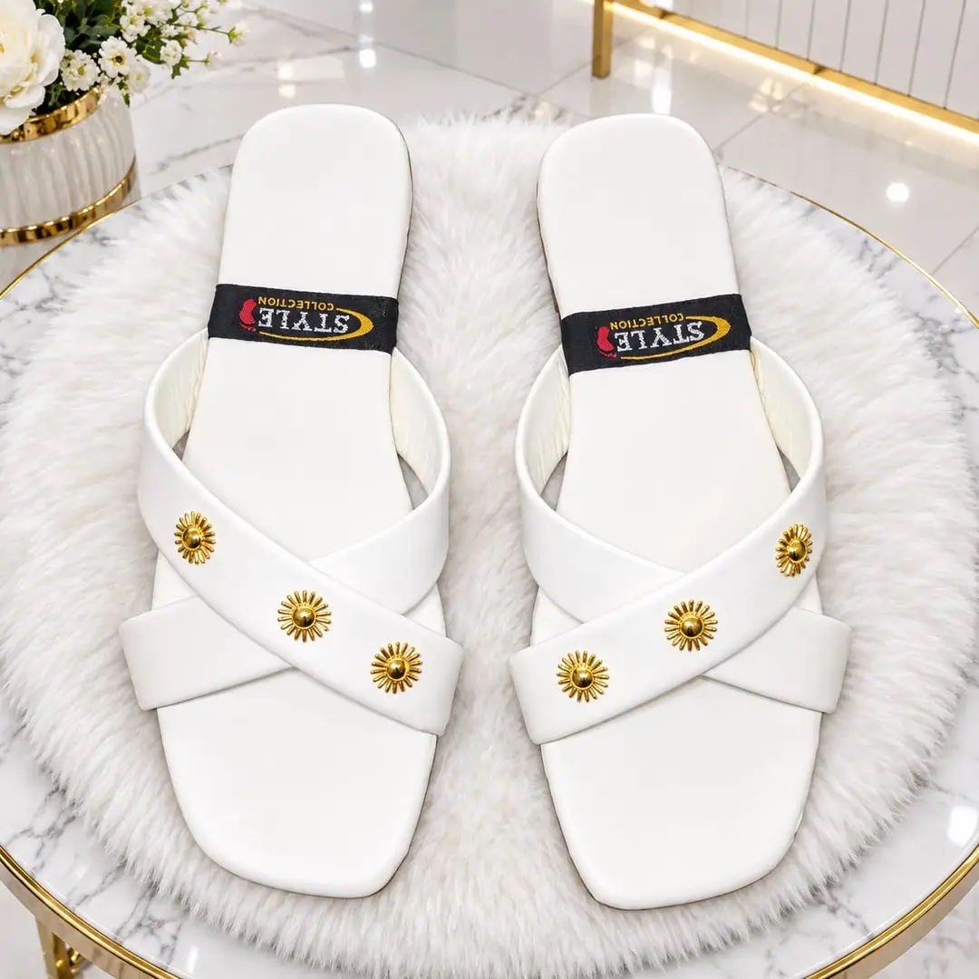 Women's Elegant Cross Strap Casual Flat Slippers