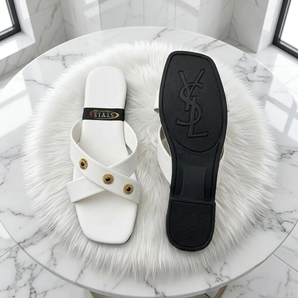 Women's Elegant Cross Strap Casual Flat Slippers