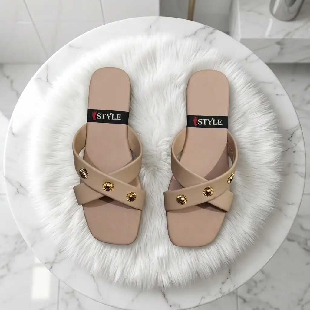 Women's Elegant Cross Strap Casual Flat Slippers