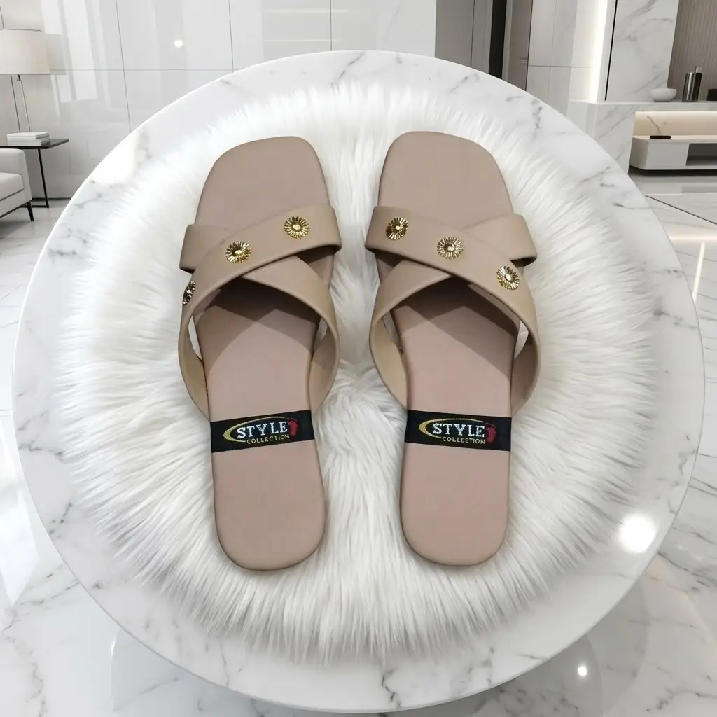 Women's Elegant Cross Strap Casual Flat Slippers