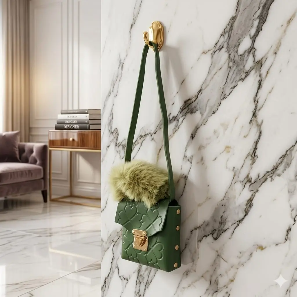 Trendy Girl's Mini Handbag - 1 Pc Embossed Green Style