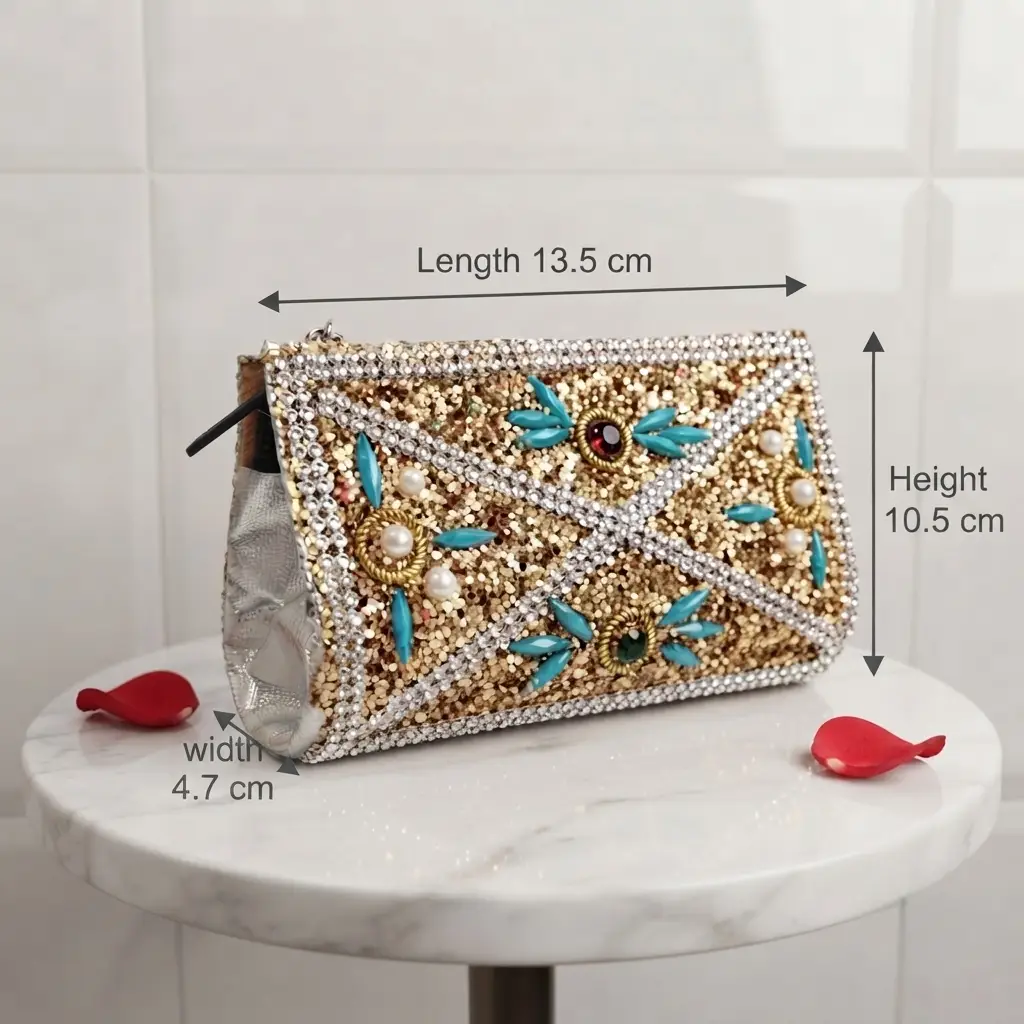 Kids Girls Glitter Party Shoulder HandBag With Chain