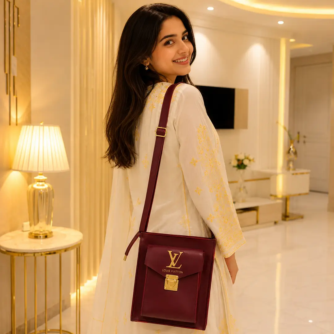 Ladies Elegance Vertical Crossbody Bag With Long Adjustable Strap