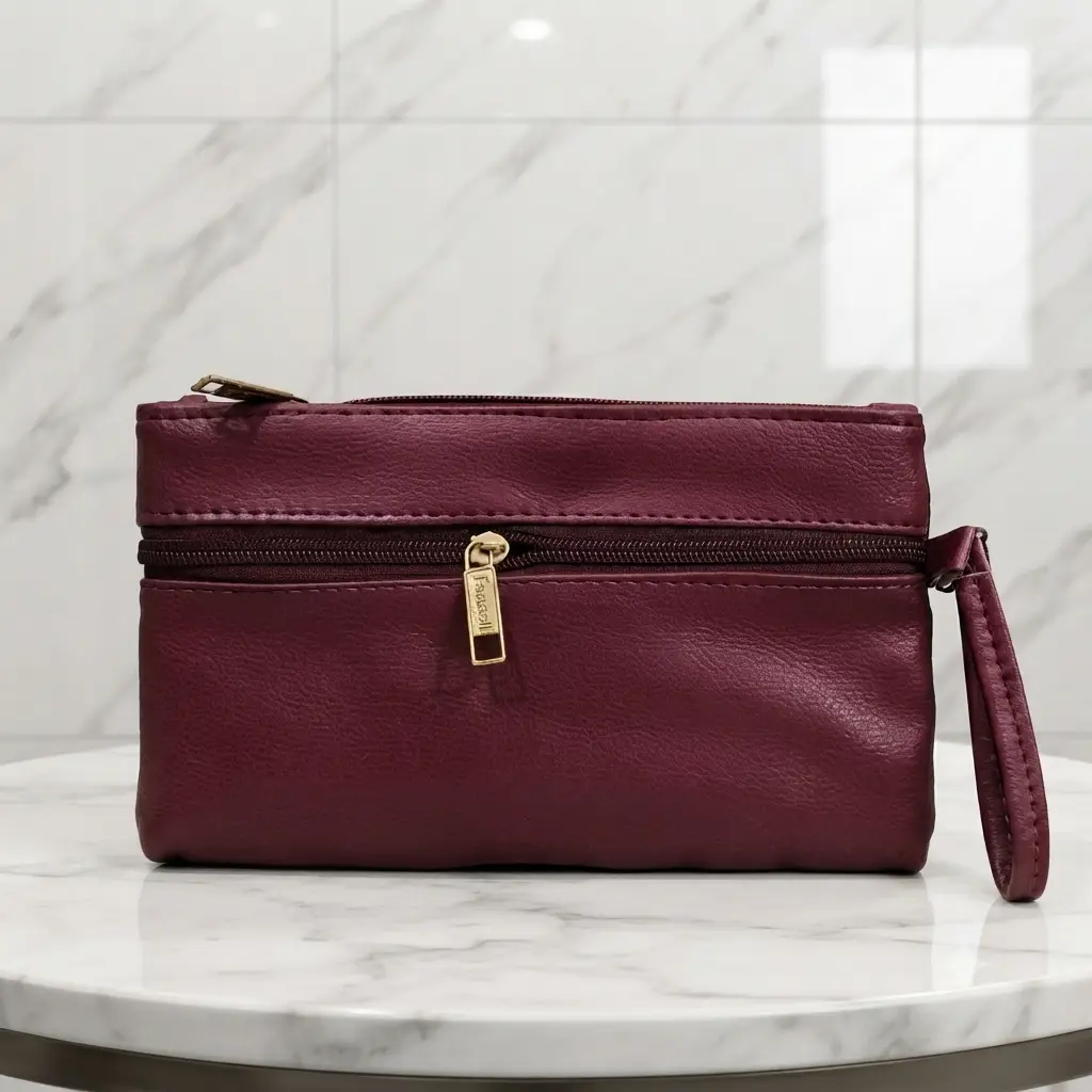 Women's PU Leather Embroidered Fancy Clutch With Strap