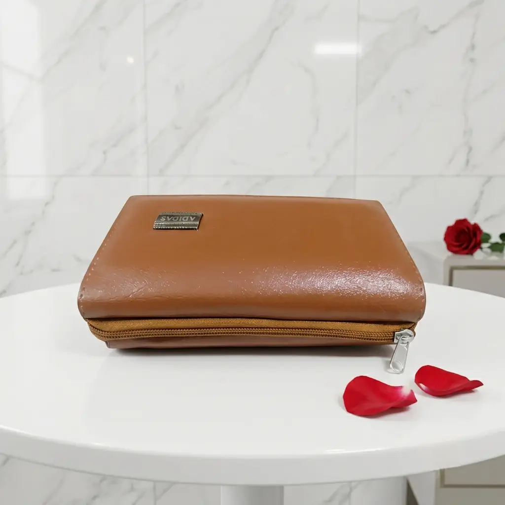 Ladies PU Leather Hand clutch Double Flap Magnetic Closure