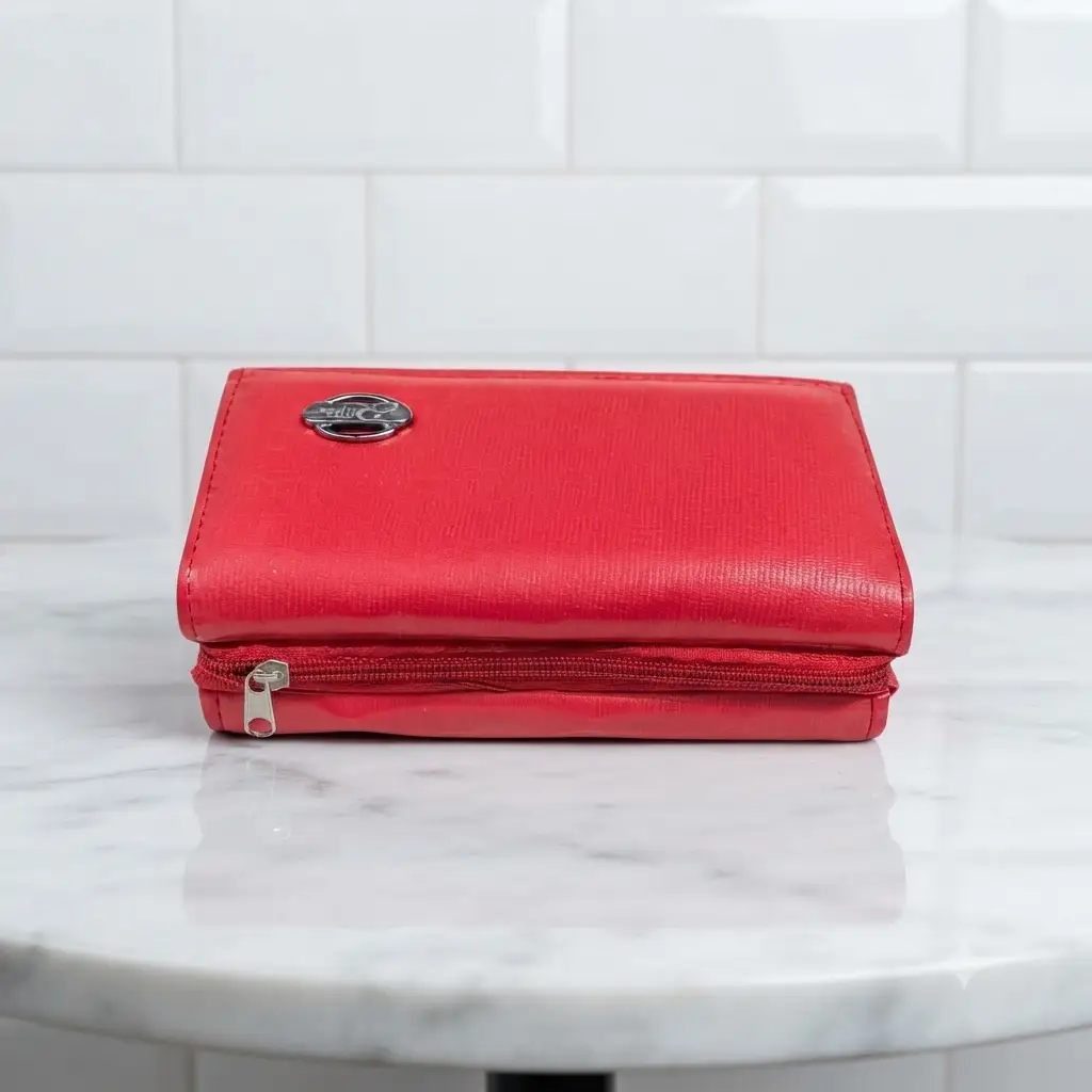 Ladies PU Leather Hand clutch Double Flap Magnetic Closure